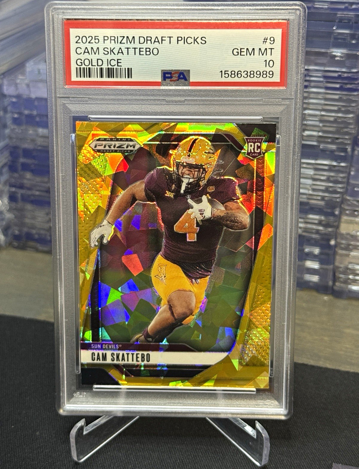 Cam Skattebo Panini Prizm Draft Picks #9 Gold Ice