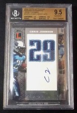 #/75 BGS 9.5 10 Autograph Rc Patch Jersey# Chris Johnson Auto 2008 Rookie Signed