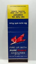 Vintage Matchbook Cover PURE OIL COMPANY Firebird Gasoline Station Palatine IL