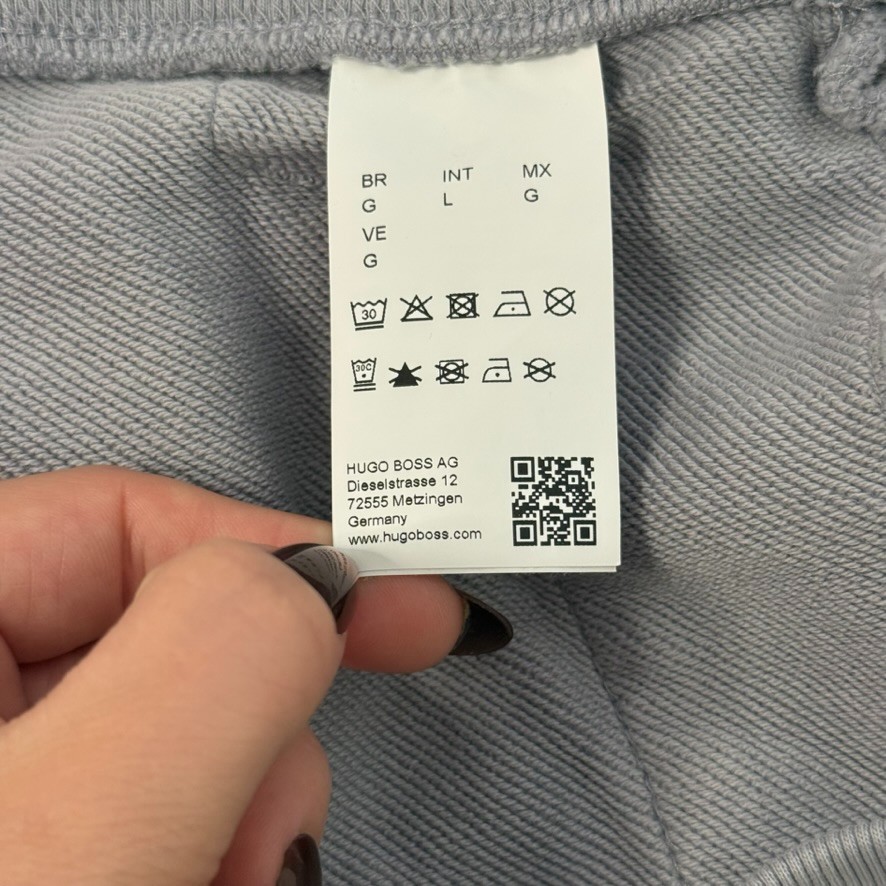 HUGO BOSS Cotton-Terry Tracksuit Bottoms Drawstring Joggers Size Large Gray thumbnail 10