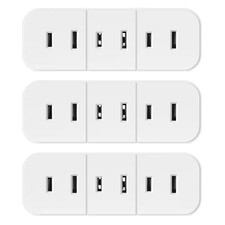 15Amp 125-Volt 2-Prong 3-Outlet Non-Grounded Triple Adapter Plug, White 3-Pack