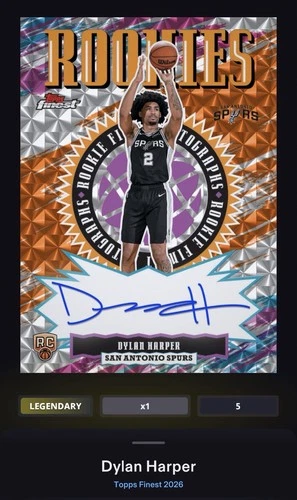 DIGITAL Dylan Harper RC Auto /15 Orange Geometric Topps Finest NBA Collect