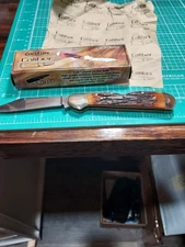 Frost Caliber Sagebrush Folding Knife Stainless Steel Blade Jigged Bone Handle