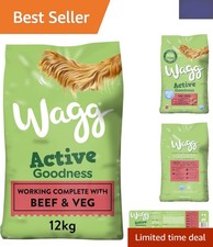 Active Goodness 12kg Complete Adult Dog Food - Beef & Veg for Optimal Health 1.58 per kilo