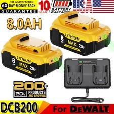 Pack For DeWalt 20V 20 Volt Max XR 8.0AH Lithium-Ion Battery DCB204-2 DCB200