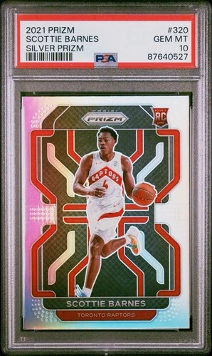 2021 PANINI PRIZM #320 SCOTTIE BARNES SILVER PRIZM PSA 10
