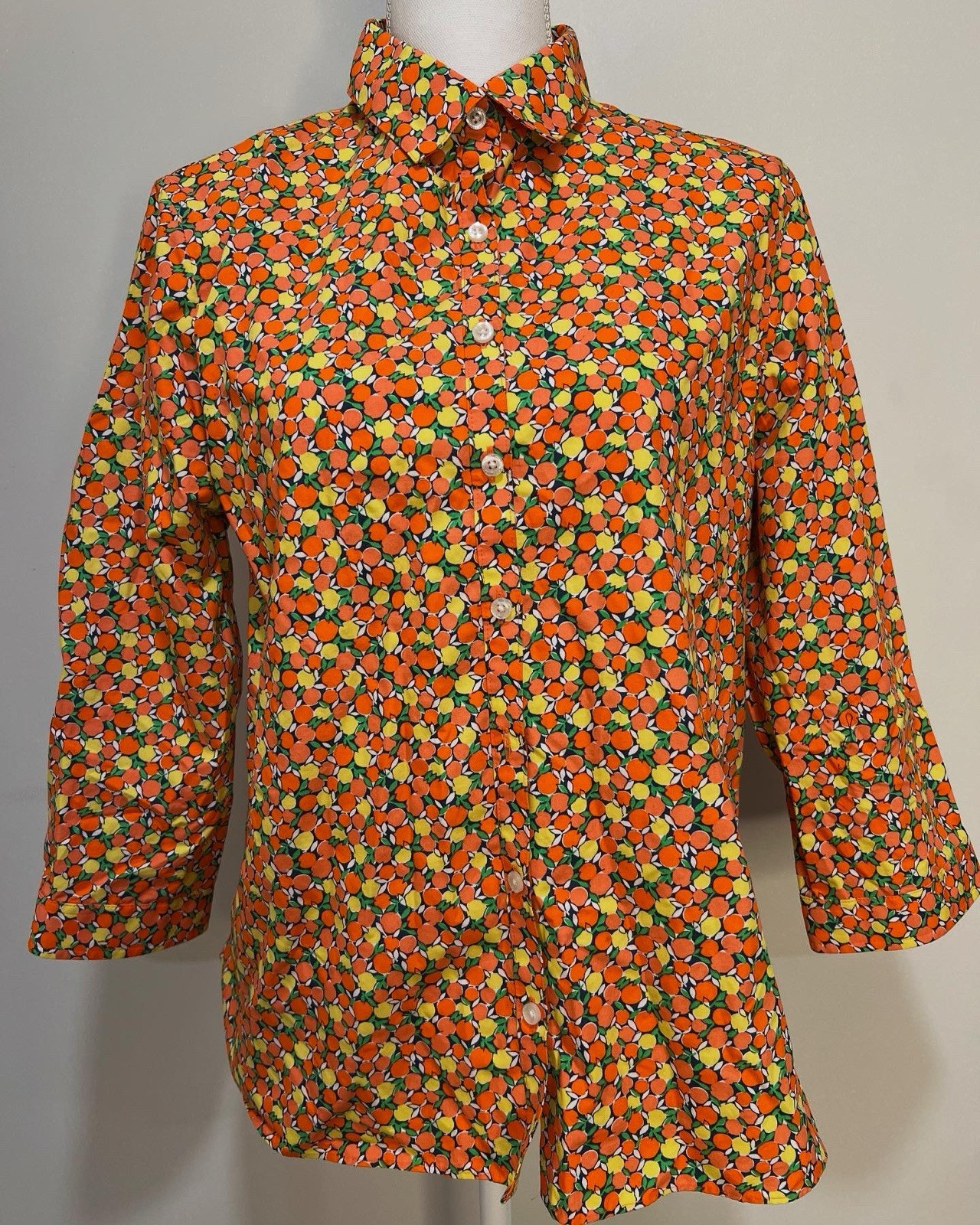 ‘Lands’ End’ Oranges And Lemons Patterned Vibrant… - image 1