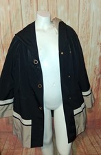 Jones NY Multicolor Stripe Hooded Long Sleeve Snap Closure Jacket Sz M