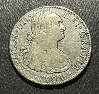 Mexico 1804 MoTH 8 Reales Silver Coin: Carlos III 9605588