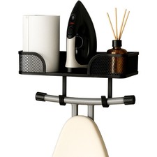 Ironing Board Hanger Wall Mount with T Shaped Hooks, Extra Large Storage Basket