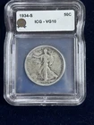 Walking Liberty Half Dollar 1934-S 50C Silver 90%, ICG VG10