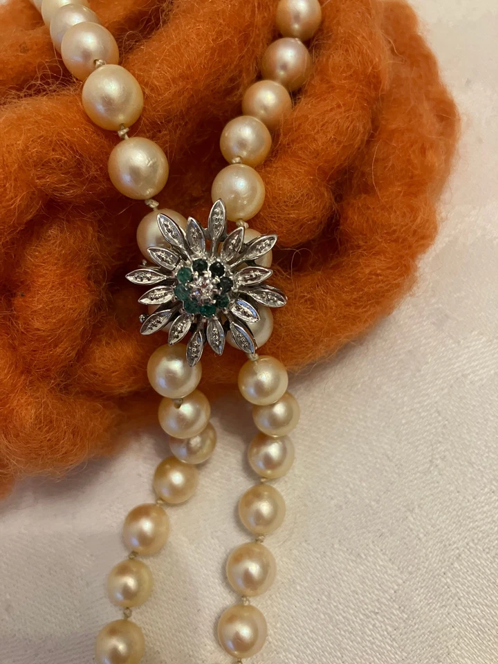 Vintage Perlenkettenclip Verkürzer Vario Clip Perlenkette 835er Silber rhodin. - Bild 2 von 4