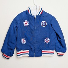 Vintage 60s Baseball Patch Super Star Home Run Bomber Jacket Toddler Size 3T-4T
