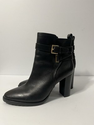Lauren Ralph Lauren Boots Womens Size 6 Black Madisyn Ankle Booties Block Heel