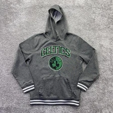 UNK Boston Celtics Hoodie Mens Small Gray Green Shamrock Sweatshirt Pullover NBA