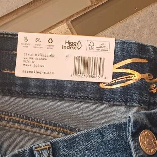 NWT Womens sz 14 Seven7 Seven 7 Tummyless High Rise Skinny Dark Rinse Jeans - Picture 9 of 10