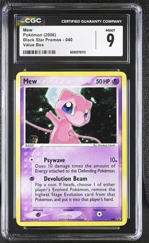 CGC 9 MINT Mew 2006 Black Star Promos 040 Holo Pokemon Card