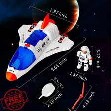 Wbzle Spaceship Shuttle Toy w/ Astronaut Lights Spray Sound Rocket