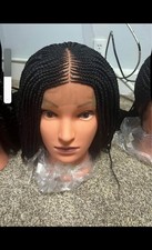 Braided Synthetic Lace Front Full Wig, Box Braids, Middle Part