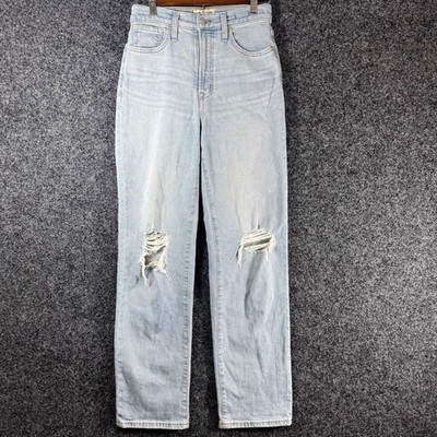 Madewell The Perfect Vintage Straight Jean Light Wash Distressed Size 25