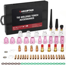 TIG Welding Torch Accessories Kit 71 Pcs Alumina Nozzle Collets Body Stubby Gas