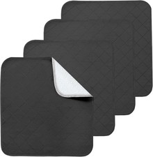 Waterproof Chair Pads for Incontinence, 4 Pack Reusable Seat 22 x 21, Black