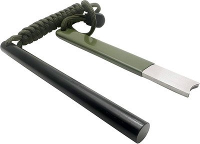 5'' Ferro Rod Fire Starter with 4.92'' Striker Scraper Survival Ferrocerium Drille