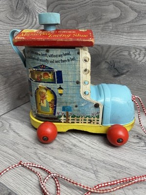 Vintage Fisher Price Music Box Lacing Shoe Music Box Toy  Works Plays