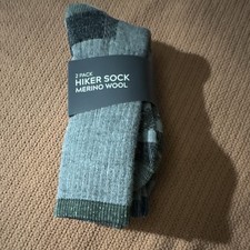 Merino Wool Blend Hiker Sock 2 Pack Large Black