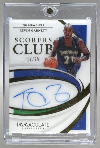 Kevin Garnett 2020 Panini Immaculate #SCS-KGA Scorers Club Auto 17/25