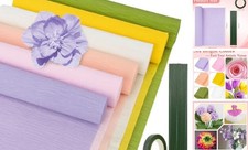 8 PCS Crepe Paper Flower Kit - 6 Colored Crepe Paper Roll with Floral Tape