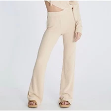 Wildfox Cora Ribbed Pants Wheat Beige Medium