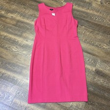 NEW Talbots Split Neck Refined Ponte Sheath Dress Pink Women’s 14 Sleeveless
