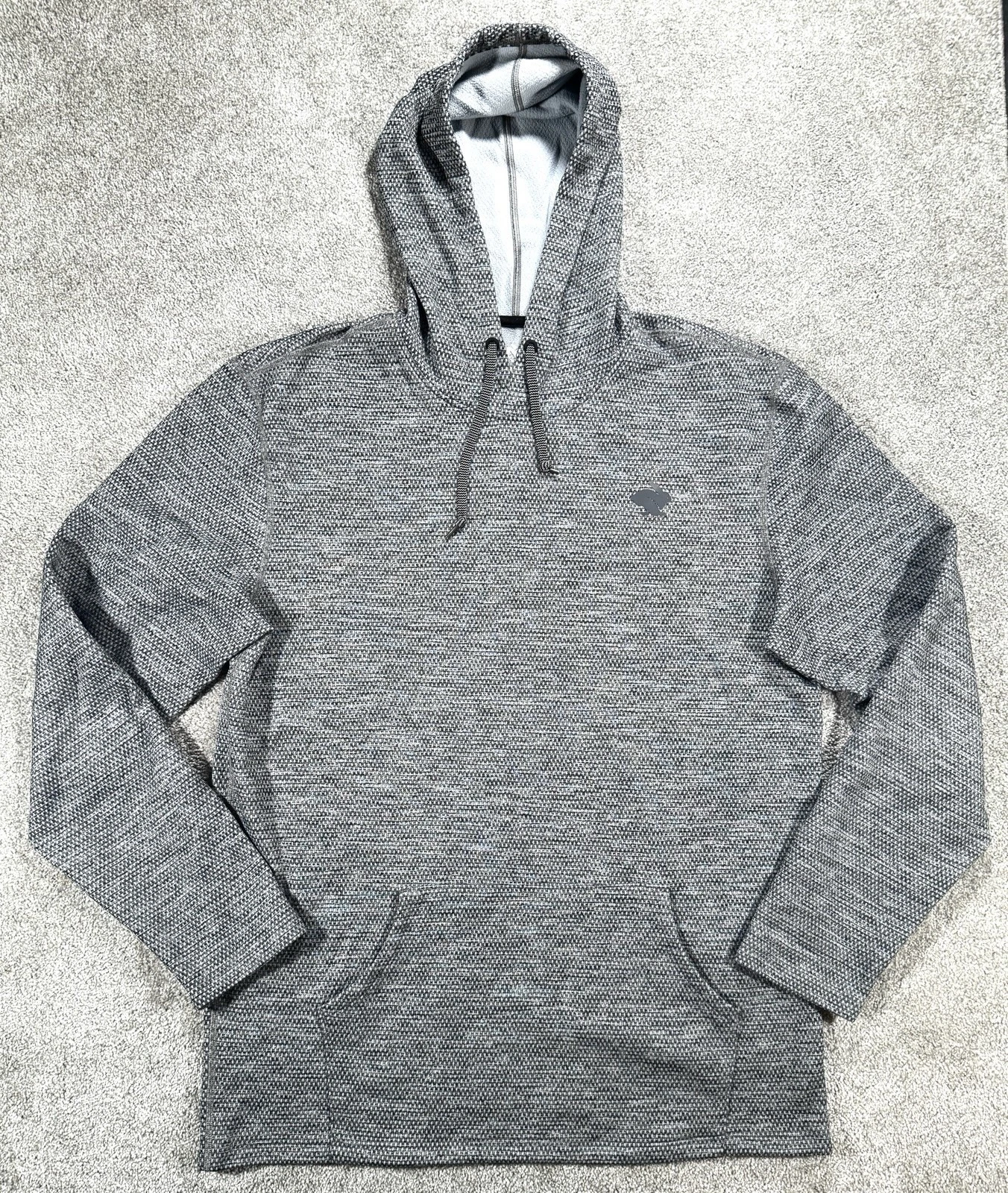 Rabbit Running Waffle Knit Performance Sweatshirt Hoodie-Mens Large-Charcoal-CA