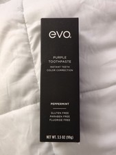 New EVO Purple Toothpaste Instant Teeth Color Correction Peppermint Gluten Free 