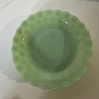 Fire King Jadeite Bubble Bowl Scalloped Edge Opaque Milk Glass 8.5in. Diameter
