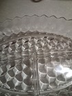 Vintage American Fostoria Clear Glass 3 Part  Dish Divided Serving HTF — photo 7