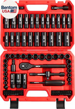 96-Piece 3/8" Drive Impact Socket Wrench and Bit Set, SAE 5/16 -3/4 Metric 8-