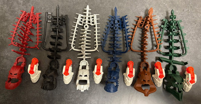 Lego Bionicle Kanohi Mask Piraka Lot of 6 with Heads (18 pieces) COMPLETE SET