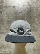 Vintage Made In USA Cliche Skateboards Six Panel Hat OSFA White Black Stripes