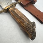 Colt Bandit CT843 Bowie Knife Stag Handle Fixed Blade Leather Sheath — photo 3