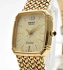 【Sale】SEIKO Exceline 7321-5910 2P Diamond Gold Quartz Ladies Vintage Watch JAPAN