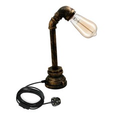 Vintage Water Pipe Table Lamp Steampunk 1.5m Plug in cable bedsite Desk Light
