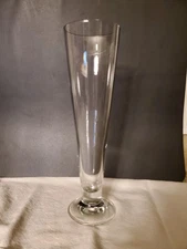 Set of 10 Vintage Pilsner Beer Glasses – Clear Tapered Footed Barware