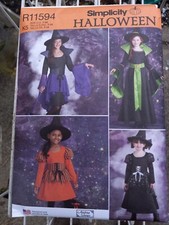 Simplicity R11156/9348 Witch Costumes w Corset Detail Girls'Sz 7-14 NEW UNCUT FF