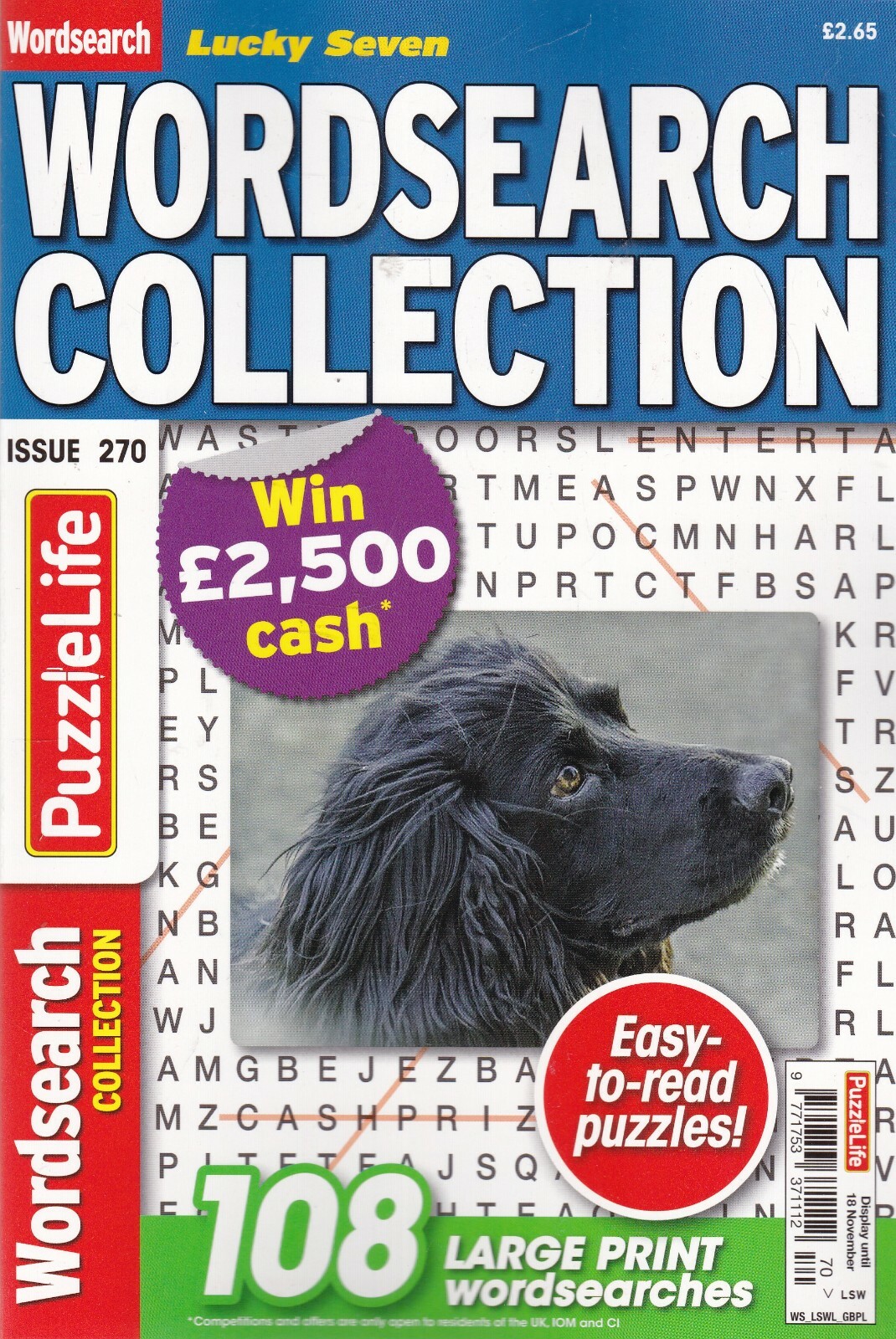 LUCKY SEVEN WORDSEARCH PUZZLE BOOK MAGAZINE ISSUE 270 - 108 LARGE PRINT PUZZLES