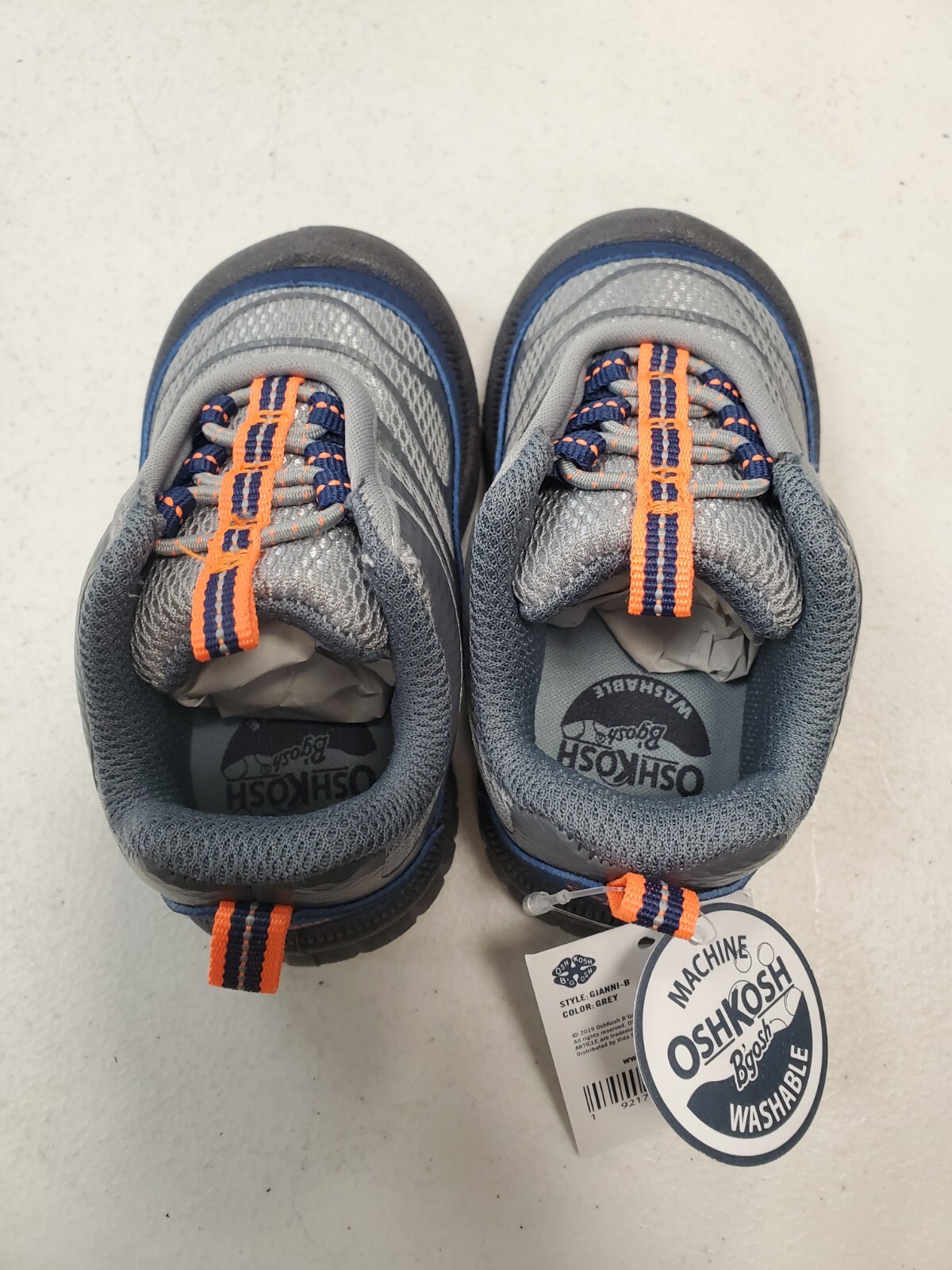 Osh Kosh B&rsquo;gosh *Toddler Boys Size 4* Gianni Gray Sneakers (F9B-3163)