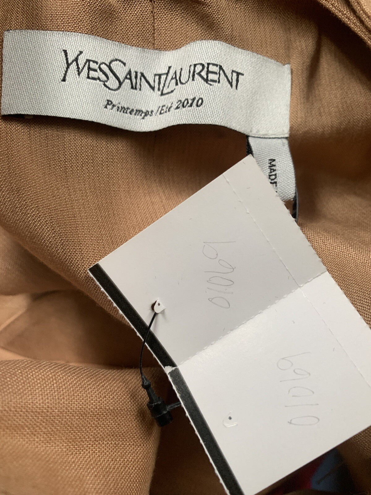SAINT LAURENT Abito YSL lino fessura schiena alta taglia F40 nuovo