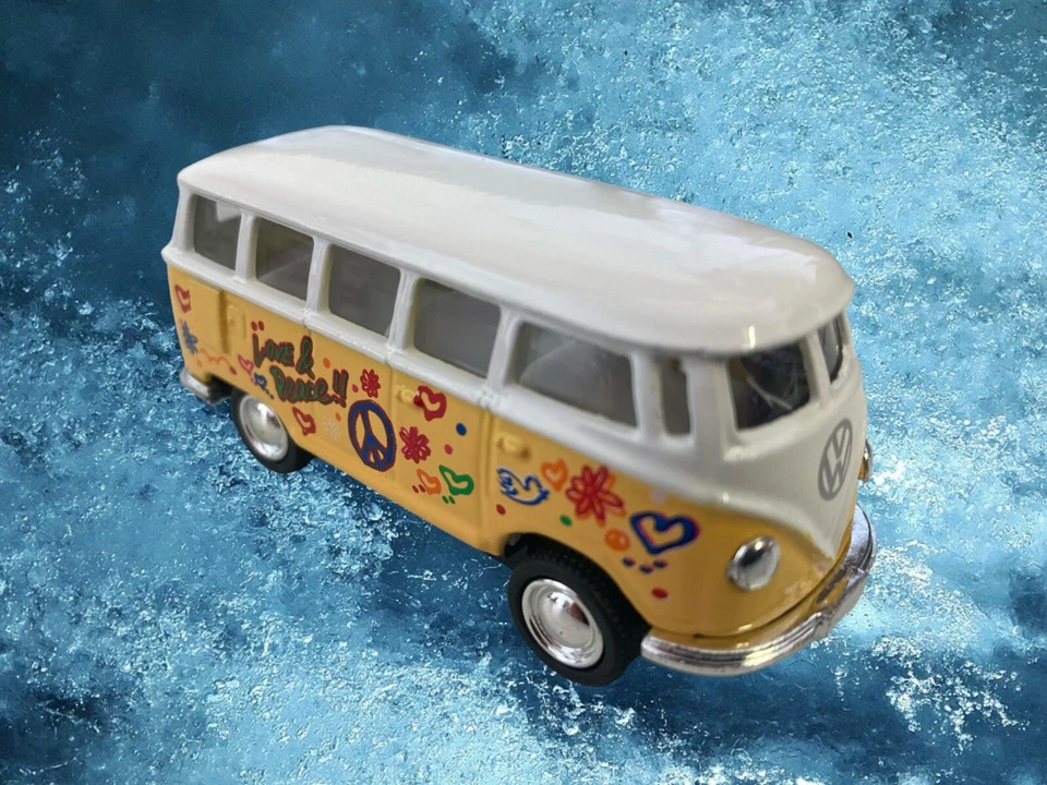 Mini Metal VW surf bus hippy campervan die cast pull back models Christmas Xmas - Image 4 of 4