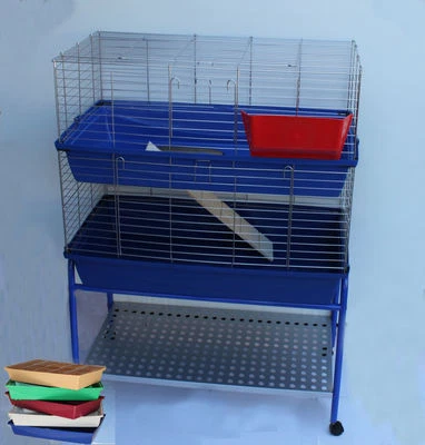 XXL-HEIMTIERCENTER XXL 1m doppel Hasenkäfig Meerschweinchenkäfig Doppelkäfig Rabbit 100 Nagerkäfig